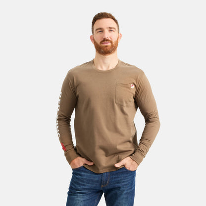 Long Sleeve Classic Pocket Tee in Brown - Red Wing Shoes Men|Apparel