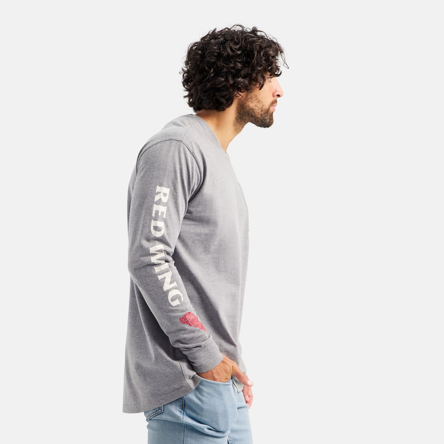Long Sleeve Classic Pocket Tee in Heather Gray 98475 | Red Wing - Red Wing Shoes Men|Apparel