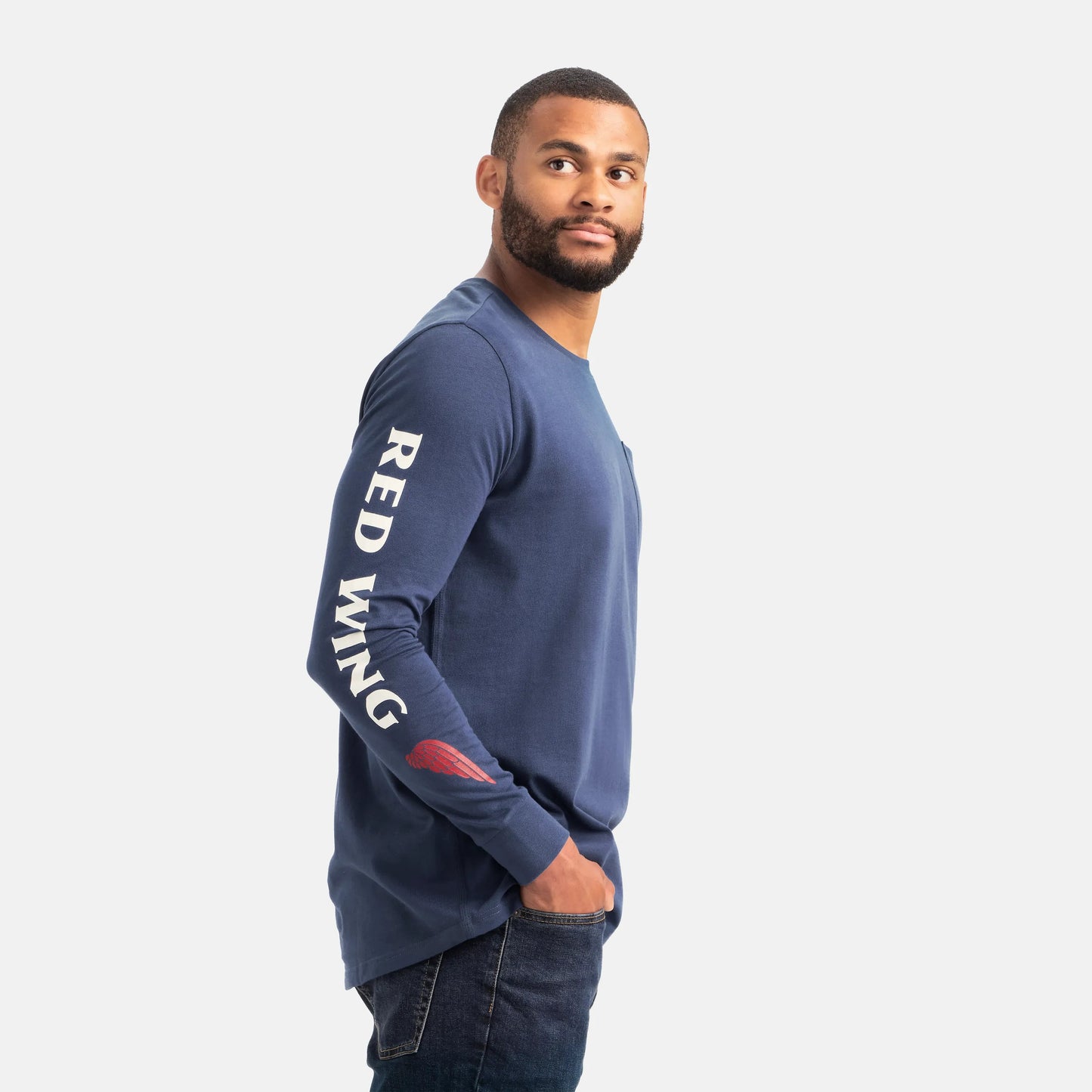 Long Sleeve Classic Pocket Tee in Navy 98476 - Red Wing Shoes Men|Apparel