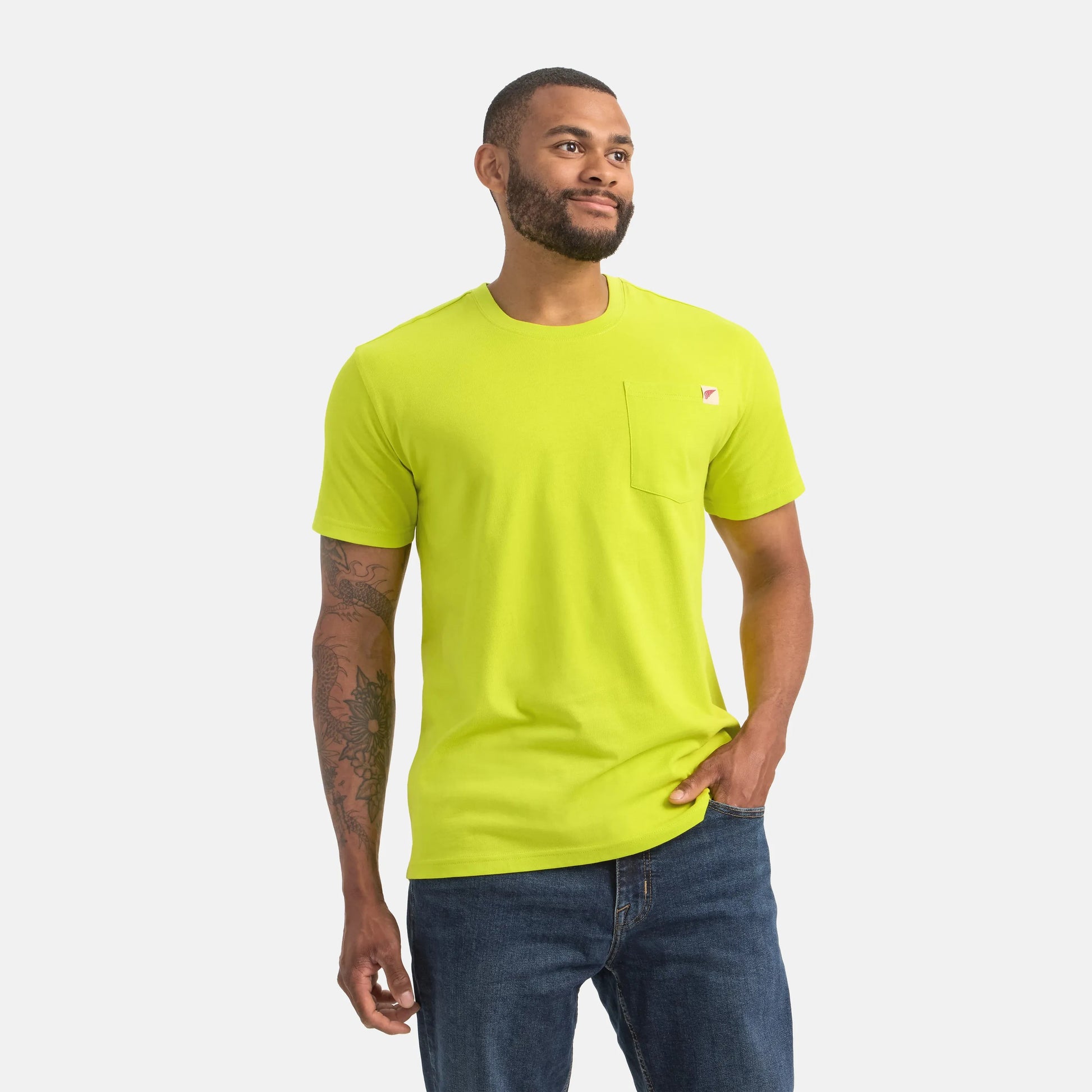 Short Sleeve Pocket T-Shirt in Bright Green 98472 - Red Wing Shoes Men|Apparel