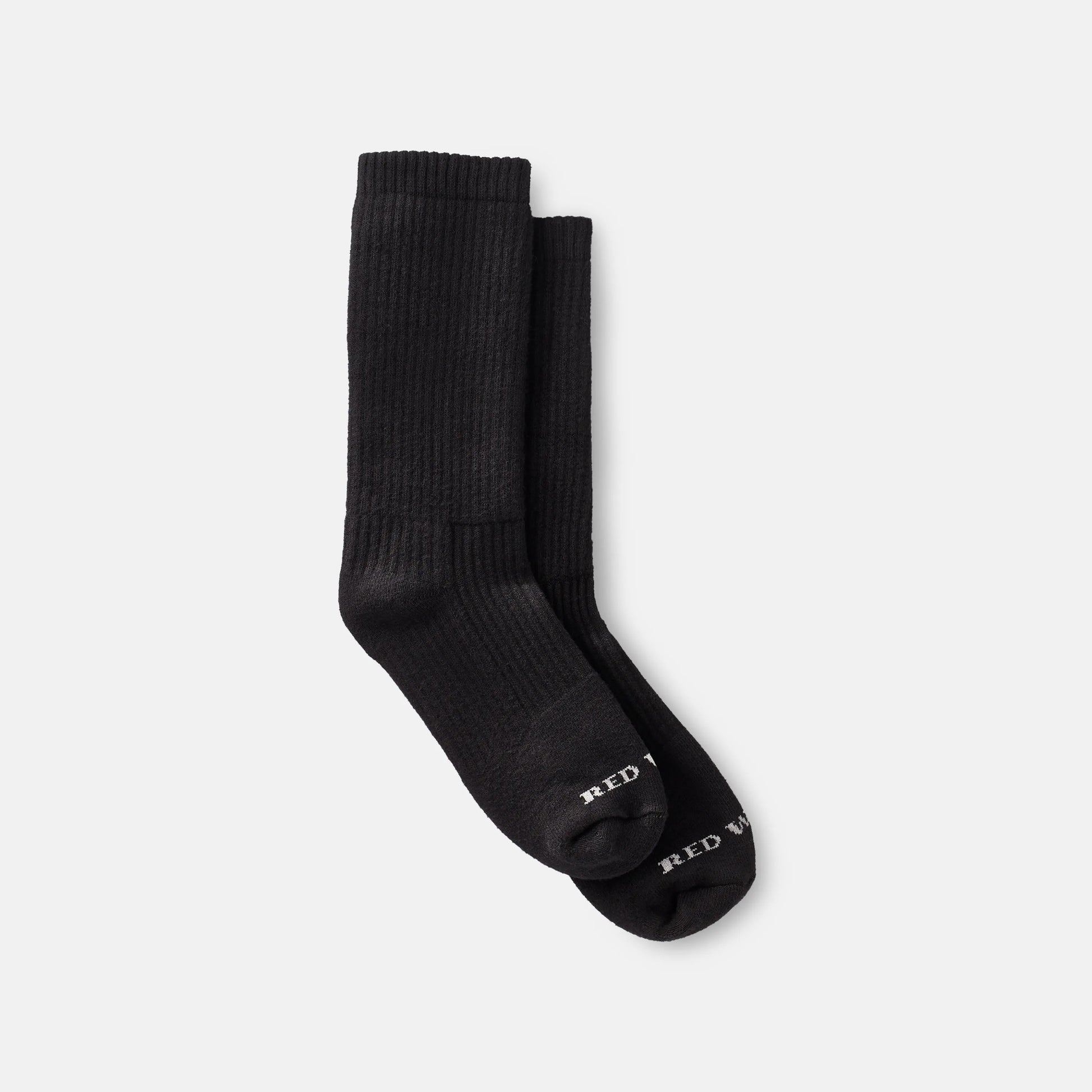Unisex Cushion Crew Socks in Black Cotton Blend 97647 | Red Wing Heritage - Red Wing Shoes Apparel