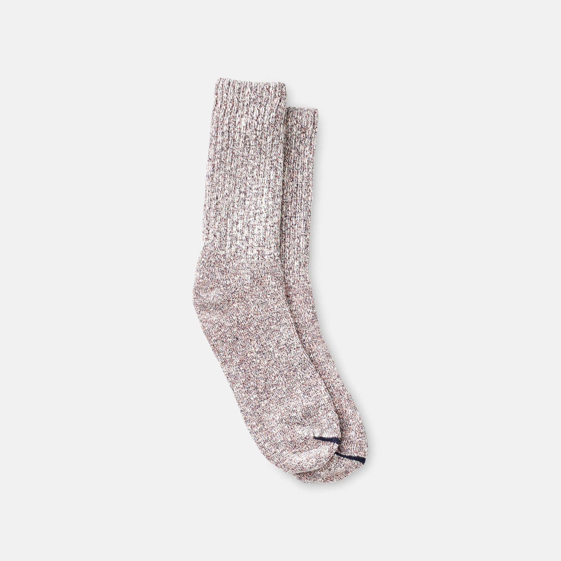 Unisex Cotton Blend Ragg Crew Socks in Hot Burgundy/Navy/White Cotton Blend 97657 | Red Wing Heritage - Red Wing Shoes Apparel