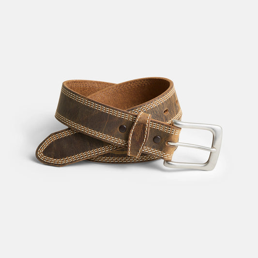 Red Wing Triple Stitch Leather Belt in Brown 96548 - Red Wing Shoes Apparel