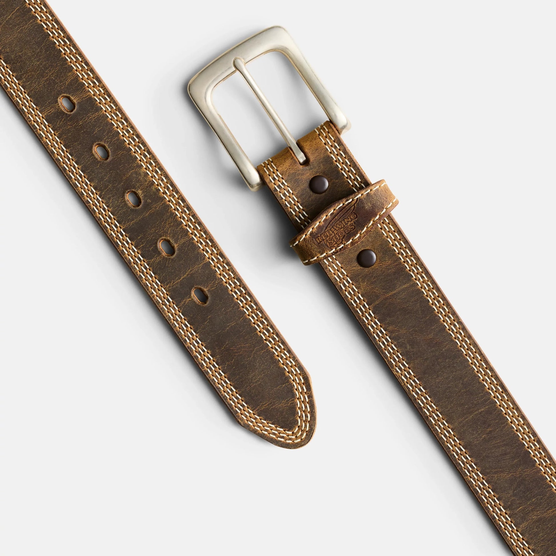 Red Wing Triple Stitch Leather Belt in Brown 96548 - Red Wing Shoes Apparel